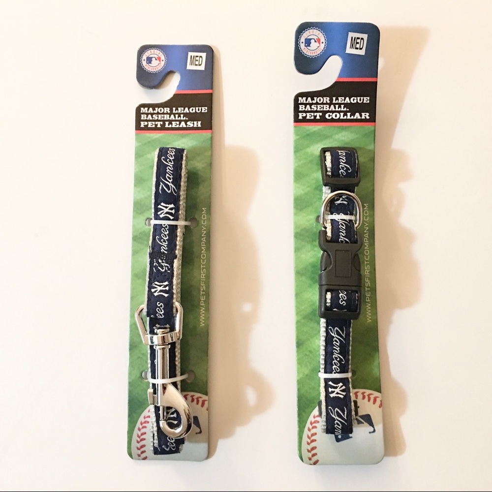 Pets First New York Yankees Pet Collar and Leash